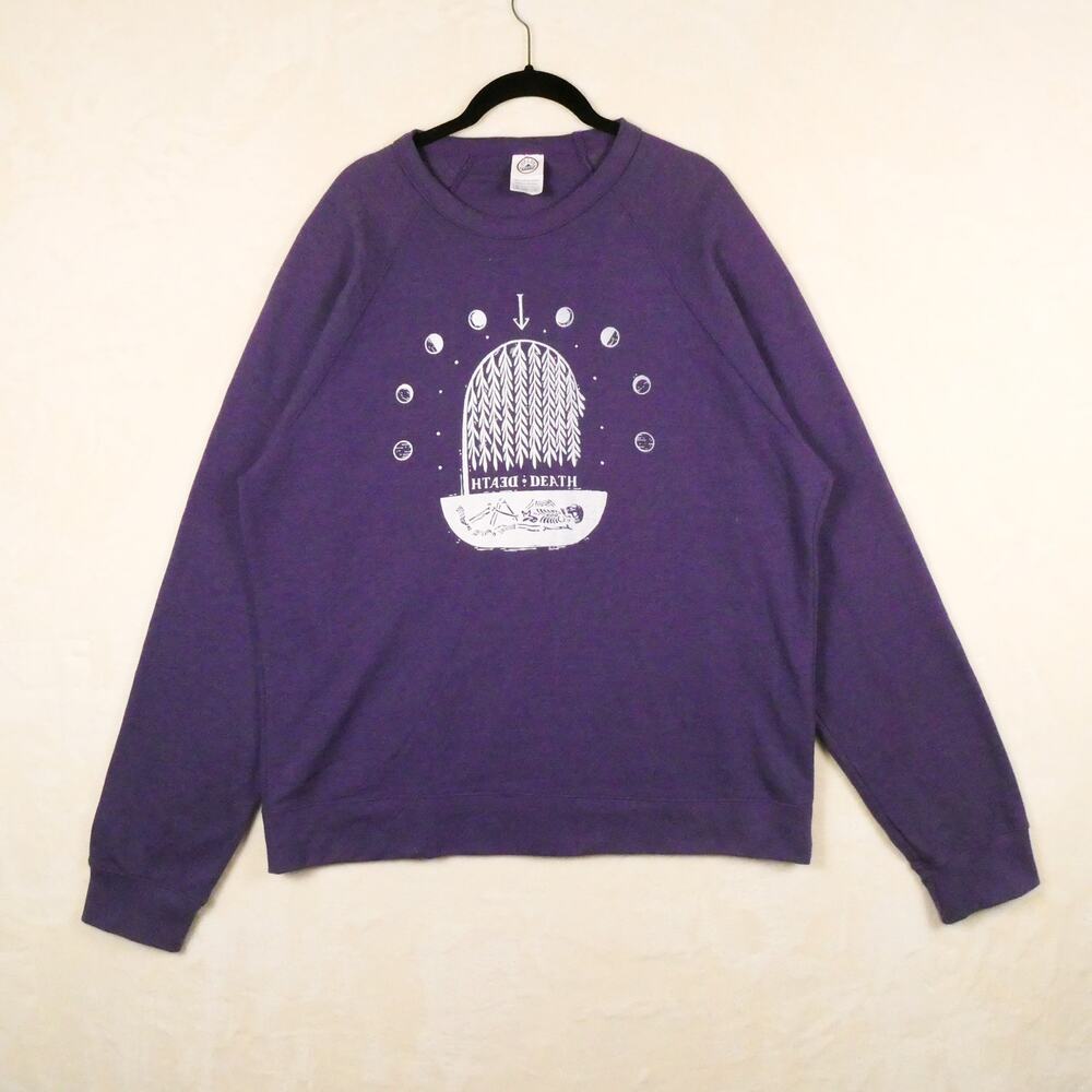Purple Death Card Tarot Sweatshirt Size XXL 2XL Whimsigoth Cottage Goth Witchy - Picture 1 of 7